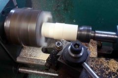 Turning a replacement bassoon tenon.