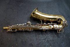 Bent alto sax, after repair.